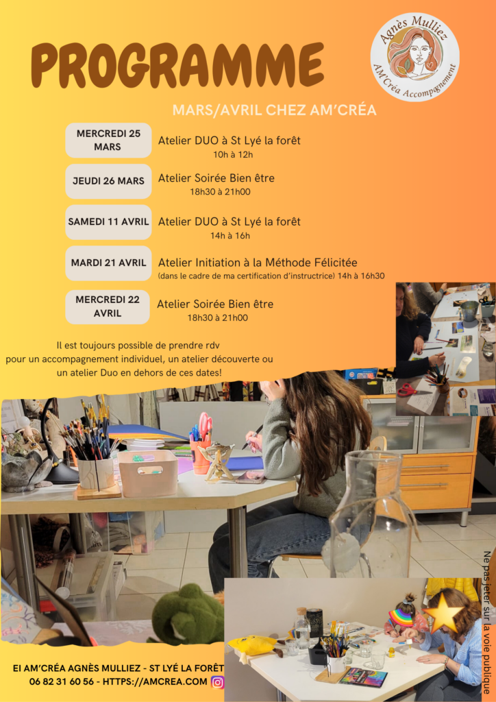 Programme des mois de mars et avril