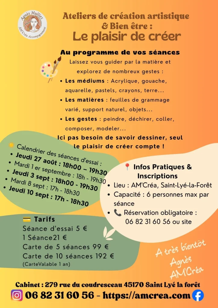 Flyer suite Le plaisir de créer